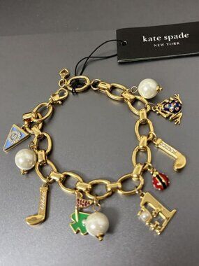 Kate Spade Women's Golf Series Bracelet with Ladybug Frog Pendants